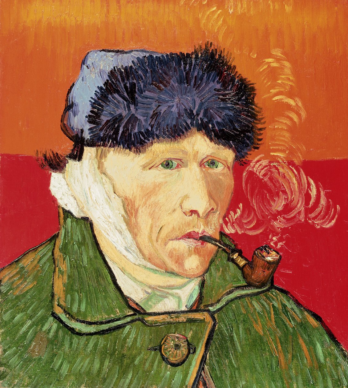 Autoportrét s obvázaným uchem a dýmkou, 1889. od Vincent van Gogh