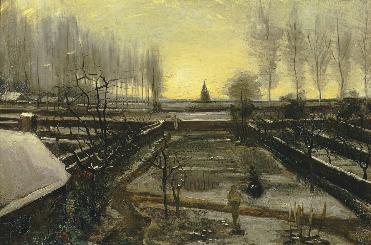 Farní zahrada v Nuenen ve sněhu, 1885. od Vincent van Gogh
