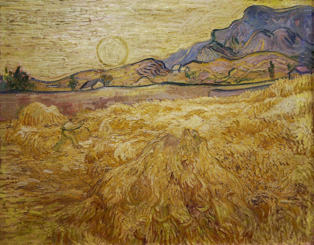 Pšeničné pole se ženou a sluncem, 1889. od Vincent van Gogh