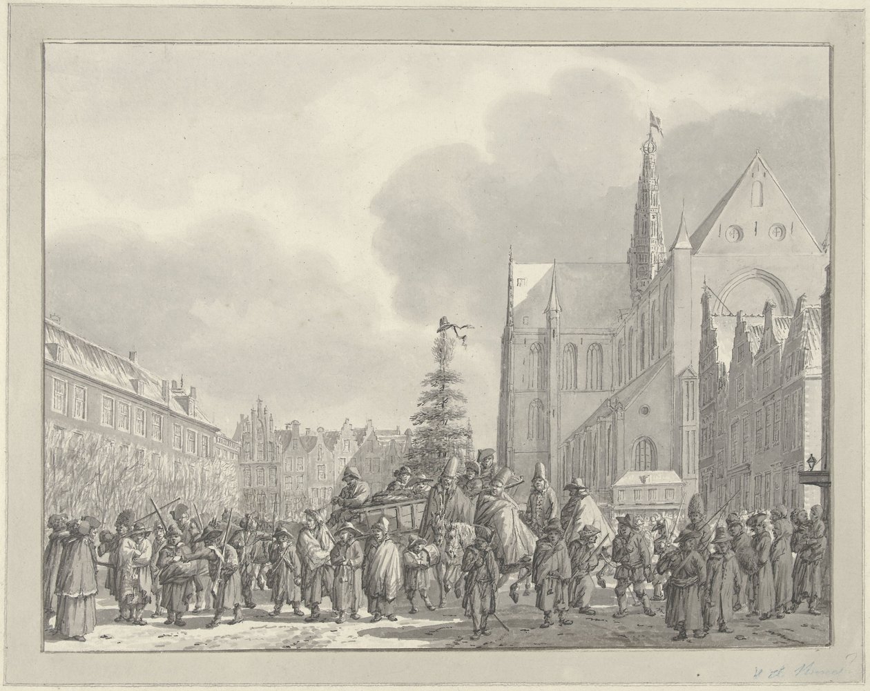 Příjezd Francouzů na Grote Markt v Haarlemu, 1795 od Vincent Jansz. van der Vinne