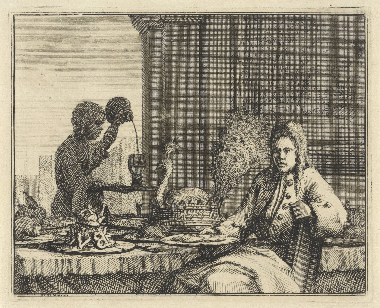 Muž u prostřeného stolu od Vincent Laurensz. van der Vinne (II)