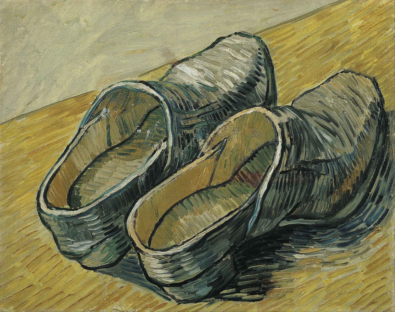 Pár kožených dřeváků od Vincent van Gogh