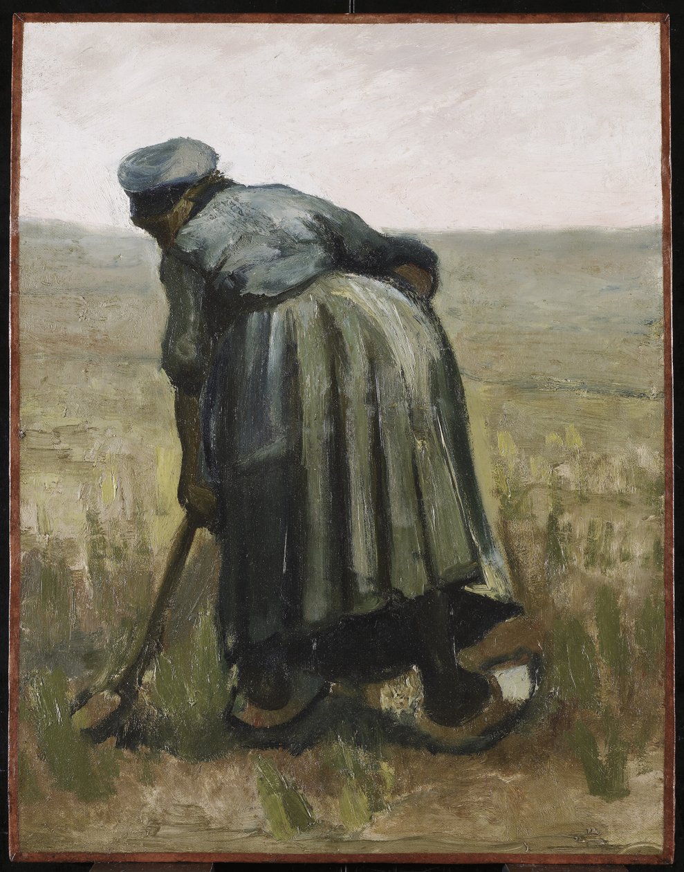 Žena s rýčem, pohled zezadu, 1885 (olej na plátně na dřevěné desce) od Vincent van Gogh