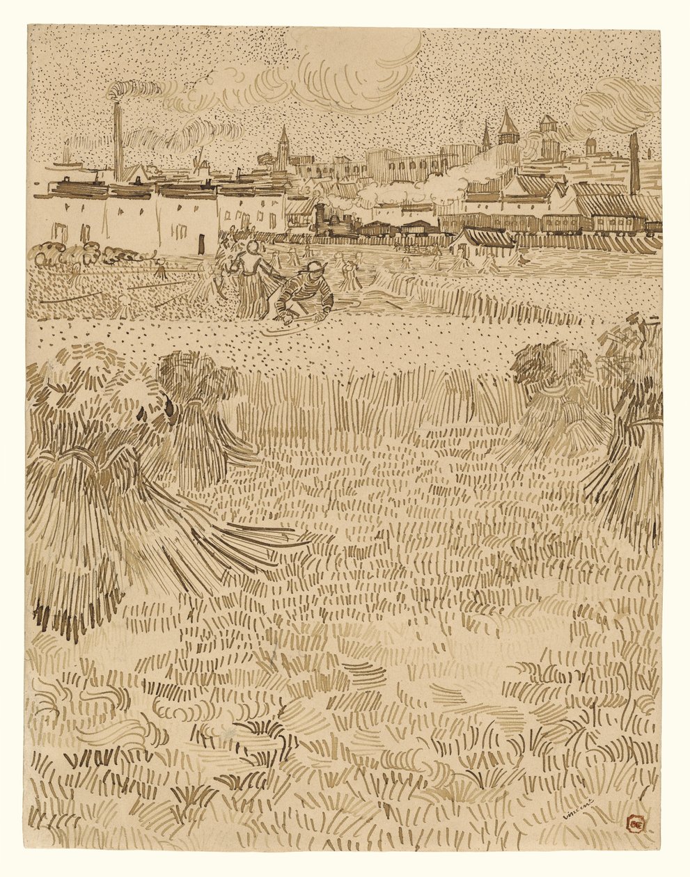 Arles: Pohled z pšeničných polí od Vincent van Gogh