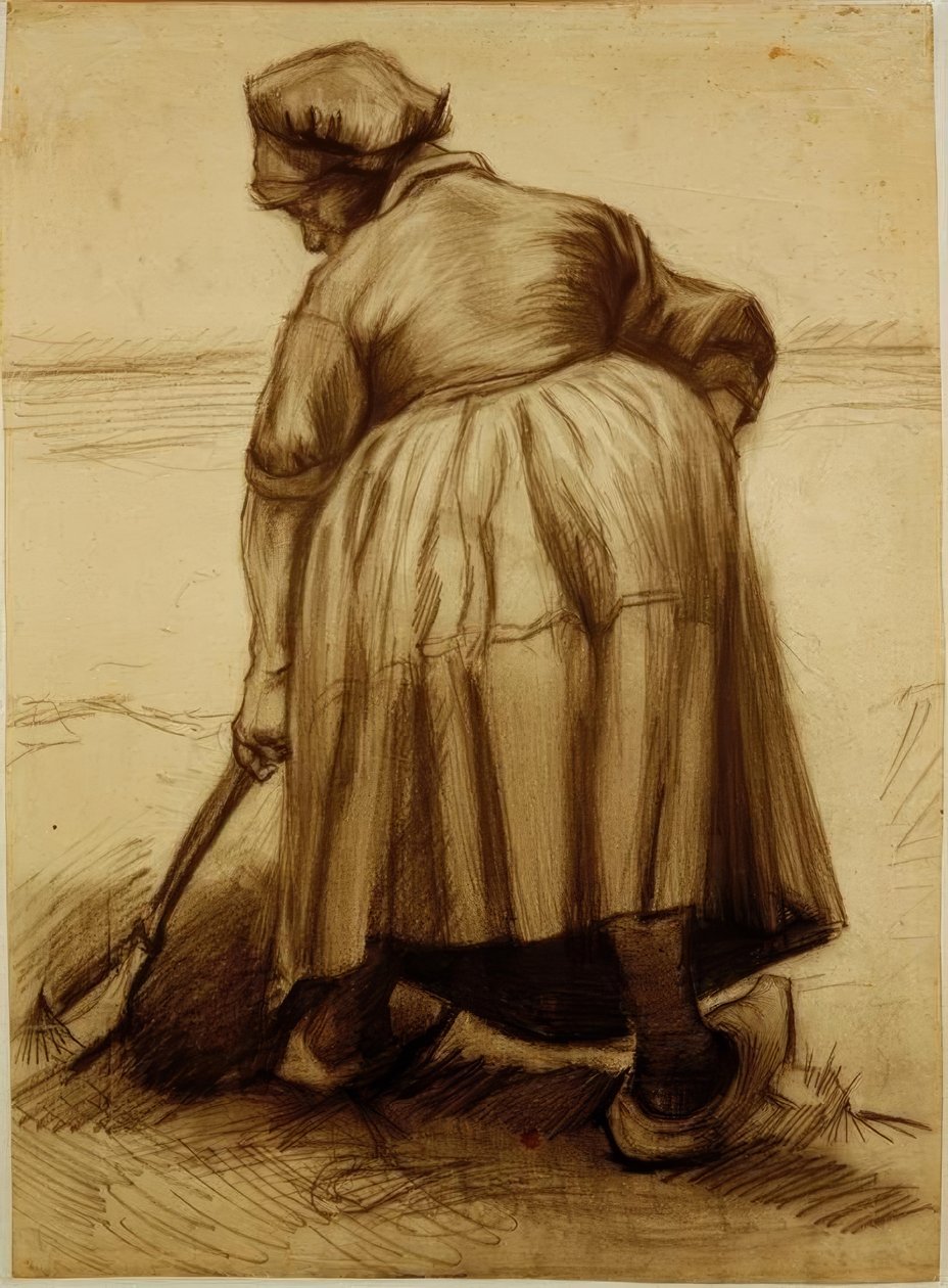 Farmářova žena kopání od Vincent van Gogh