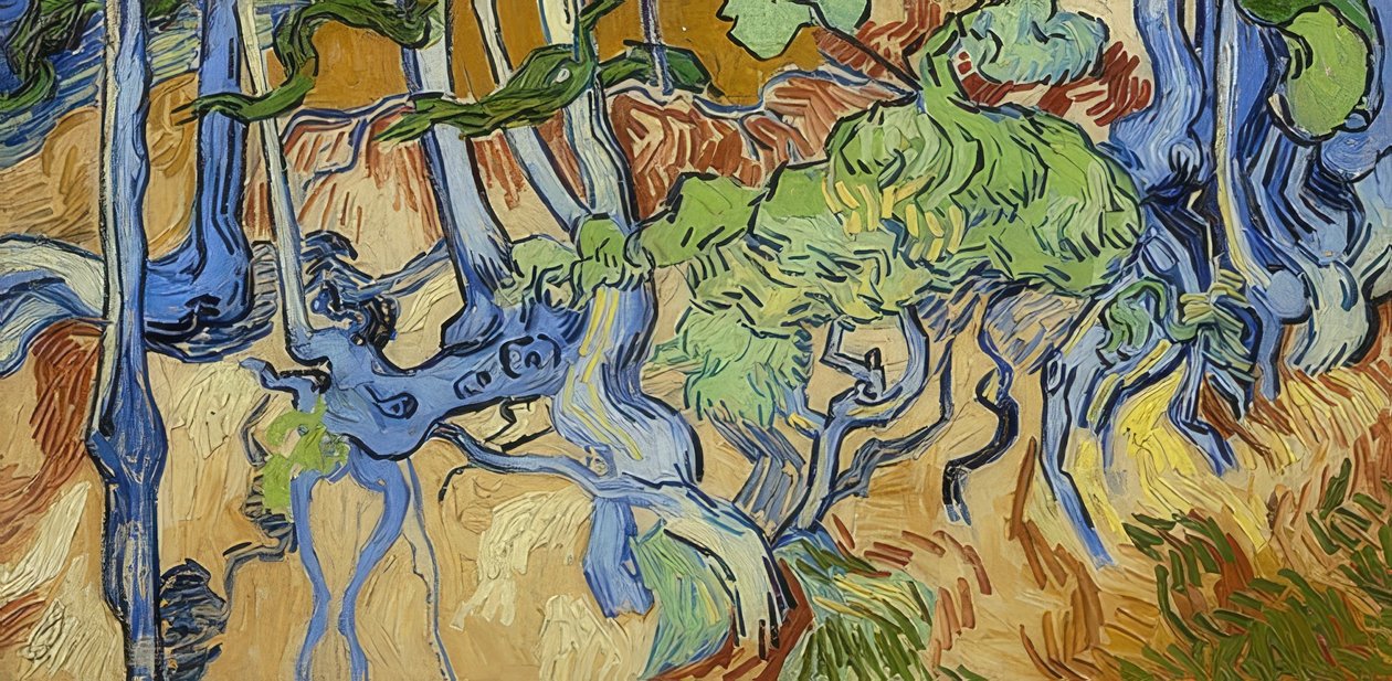 Kořeny stromů. 1890 od Vincent van Gogh
