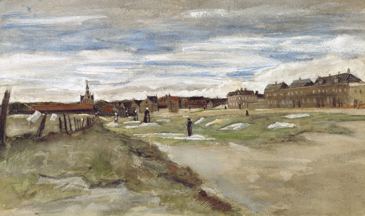 "Blanchisserie à Scheveningen" Bělidlo v Scheveningenu (recto); "Femme de Scheveningen" Žena ze Scheveningenu (verso) od Vincent van Gogh
