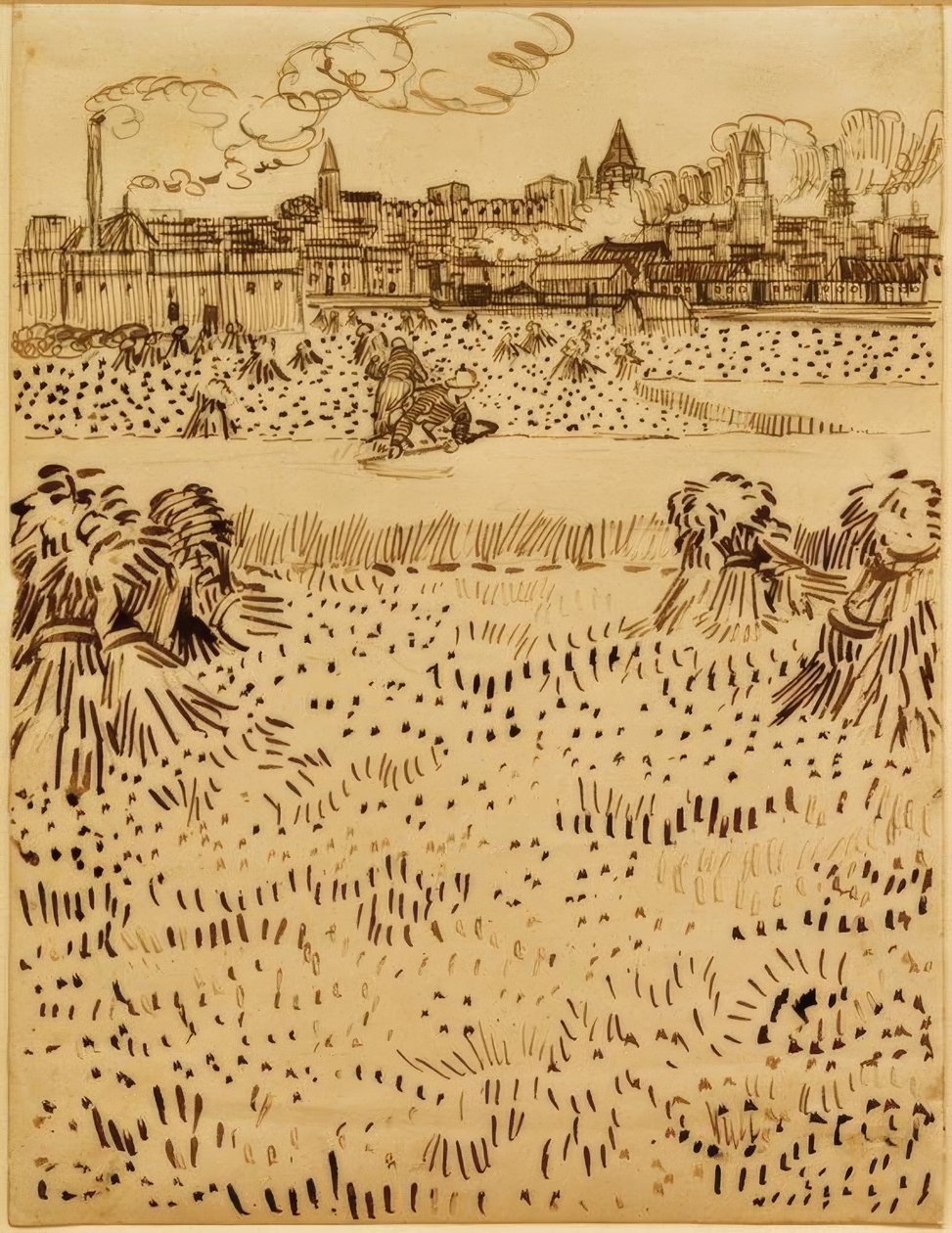 Pohled na Arles přes kukuřičná pole od Vincent van Gogh