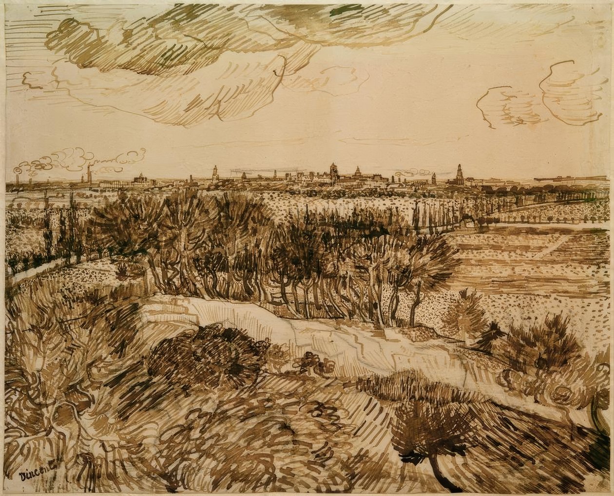 Pohled na Arles z Montmajour od Vincent van Gogh