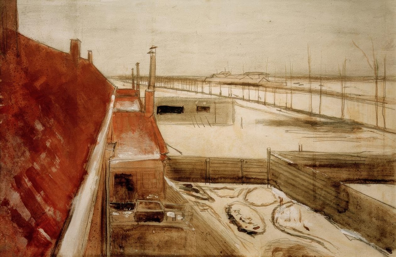 Pohled z umělcova ateliéru v Haagu od Vincent van Gogh
