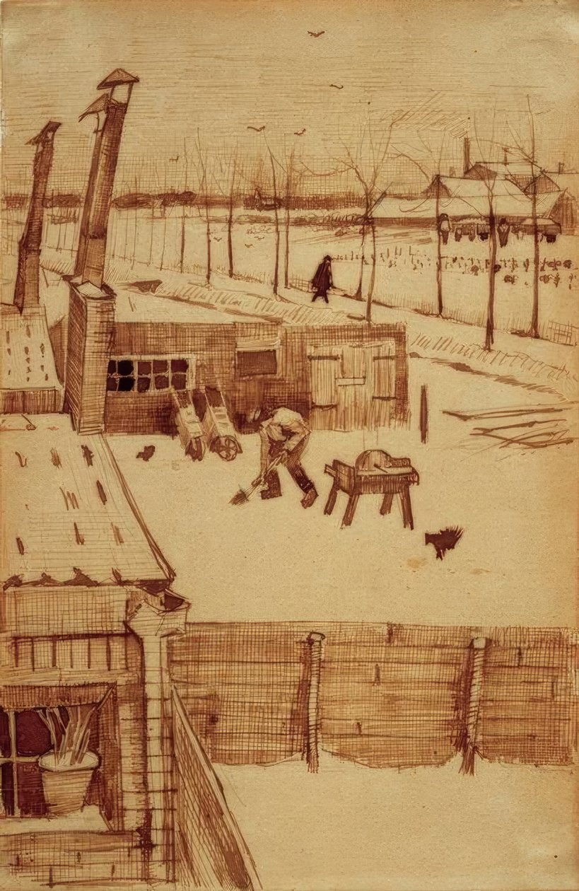 Pohled z umělcova ateliéru v Haagu od Vincent van Gogh