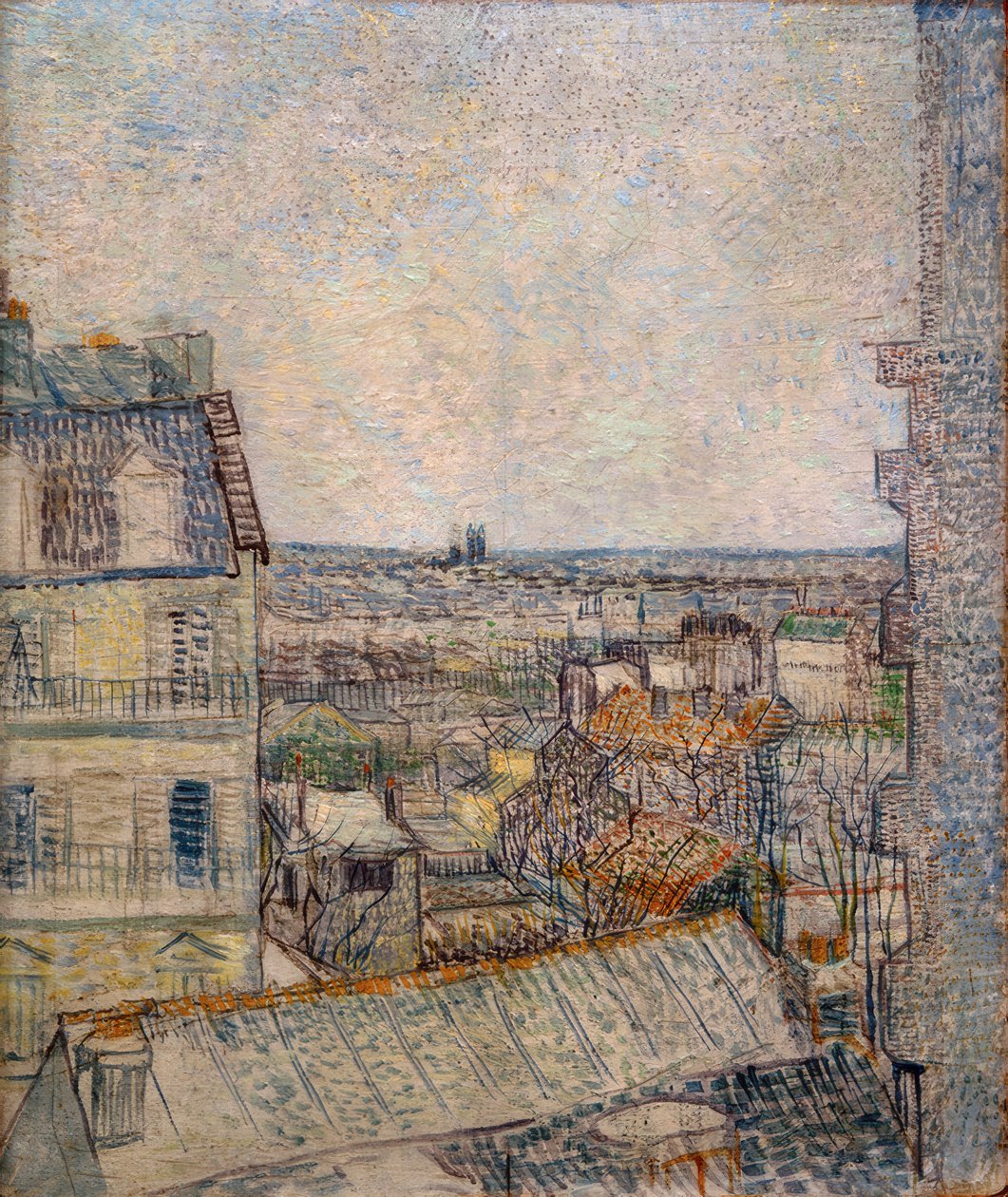 Pohled z okna bytu na Rue Lepic od Vincent van Gogh