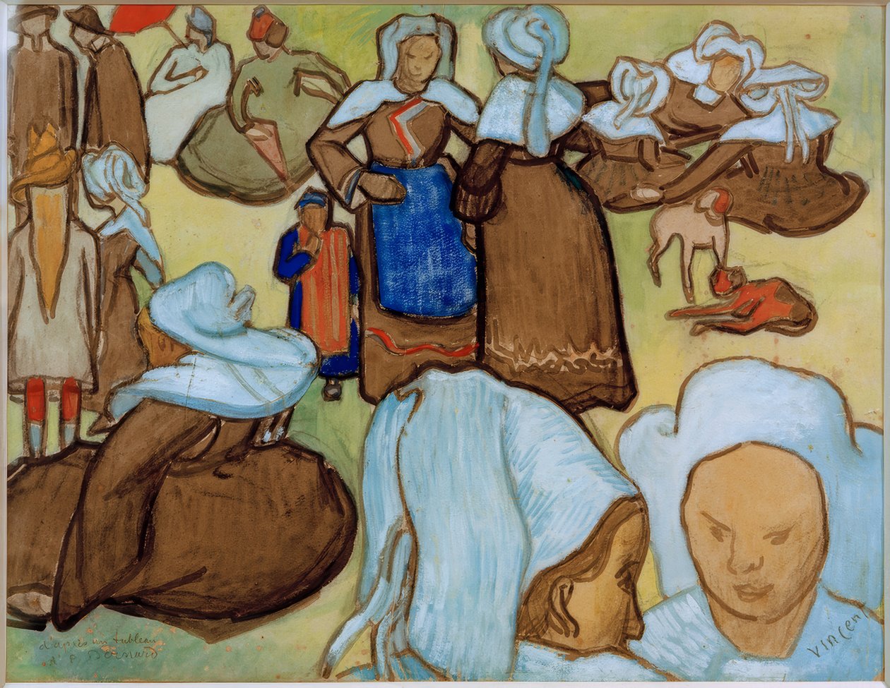 Breton ženy na louce od Vincent van Gogh