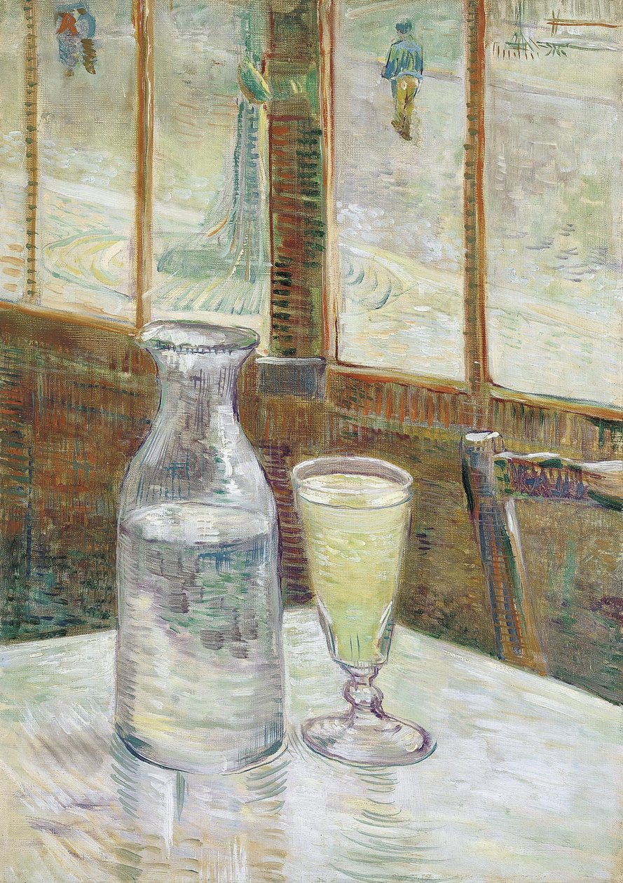 Kavárenský stolek s absintem od Vincent van Gogh