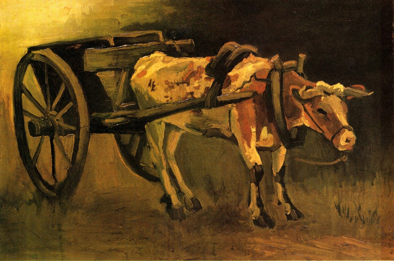 Vozík s červeným a bílým volem od Vincent van Gogh
