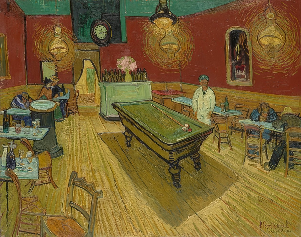Das Nachtcafé (Noční kavárna). 1888 od Vincent van Gogh