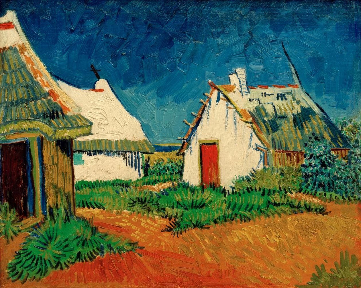 Tři bílé chaty v Saintes-Maries od Vincent van Gogh