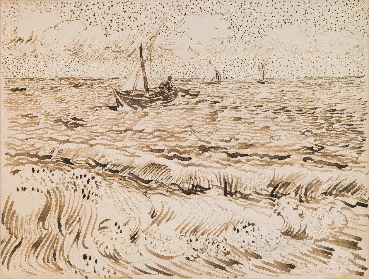 Rybářské lodě v Saintes-Maries-de-la-Mer od Vincent van Gogh
