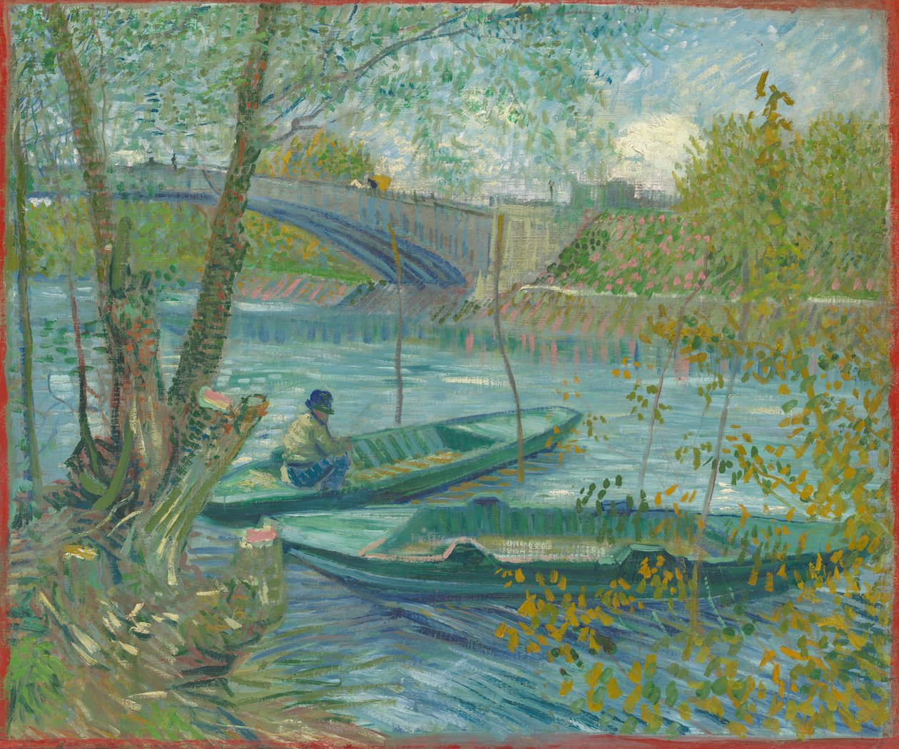 Rybolov na jaře, Pont de Clichy (Asnières) od Vincent van Gogh