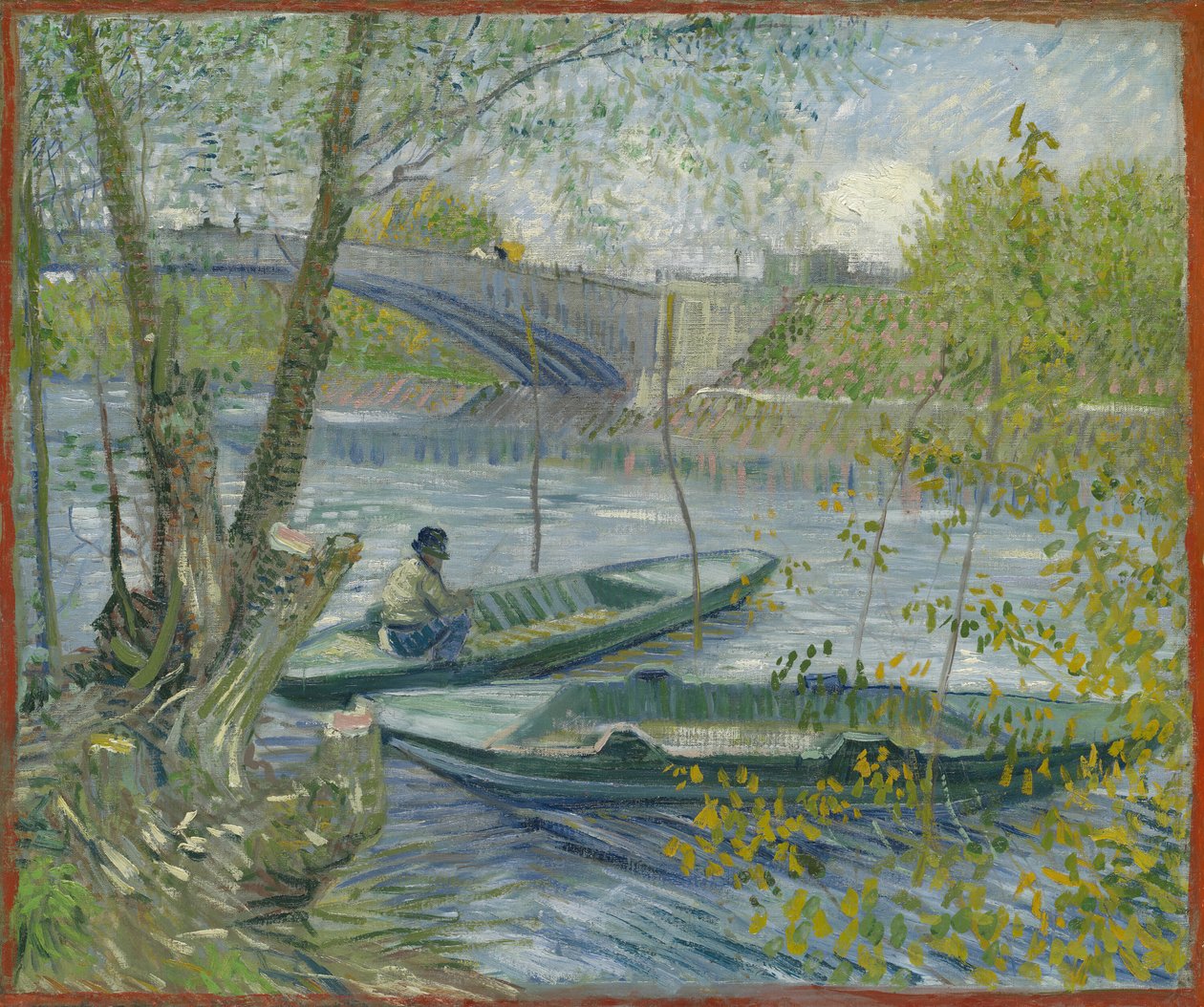 Rybaření na jaře, Pont de Clichy Asnières, 1887. od Vincent van Gogh