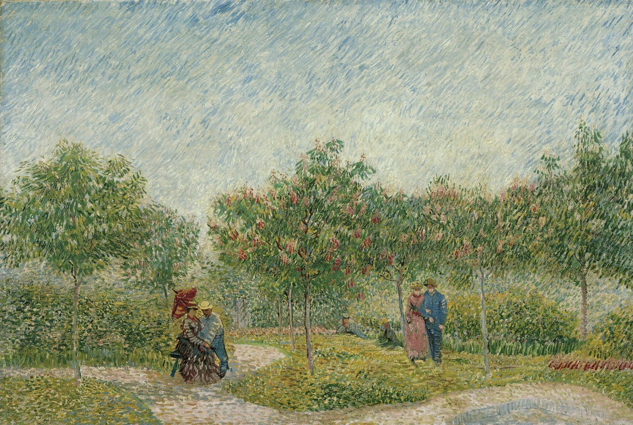 Zahrada na Montmartru s milenci od Vincent van Gogh