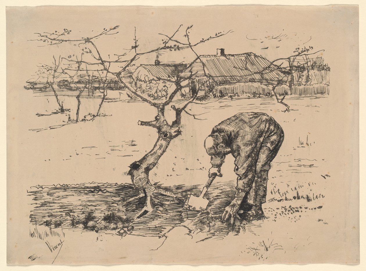 Zahradník u jabloně od Vincent van Gogh