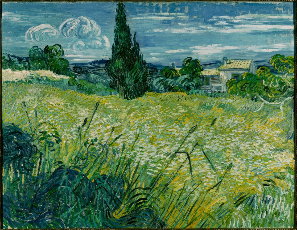 Zelené pšeničné pole s cypřišem od Vincent van Gogh