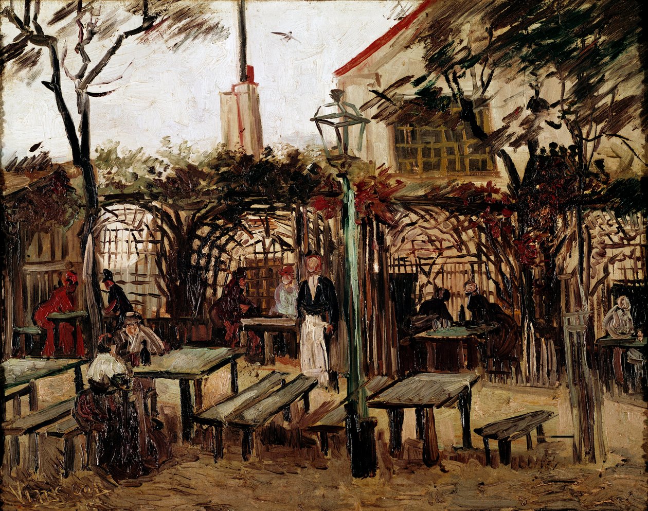 Guinguette na Montmartru: dřevěný kulečníkový stůl se stal la bonne franquette od Vincent van Gogh