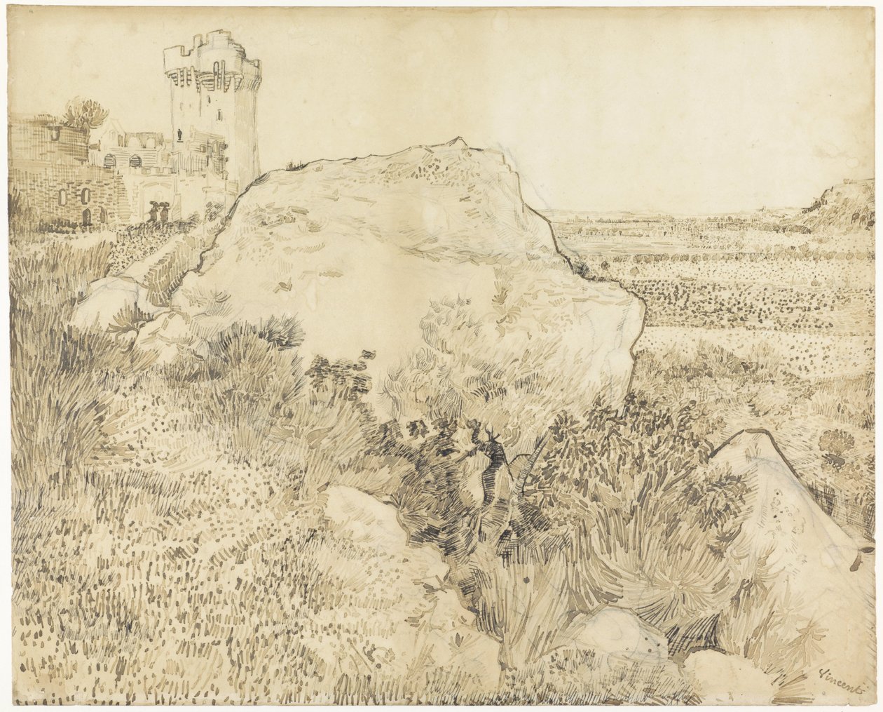 Kopec s ruinami Montmajour od Vincent van Gogh