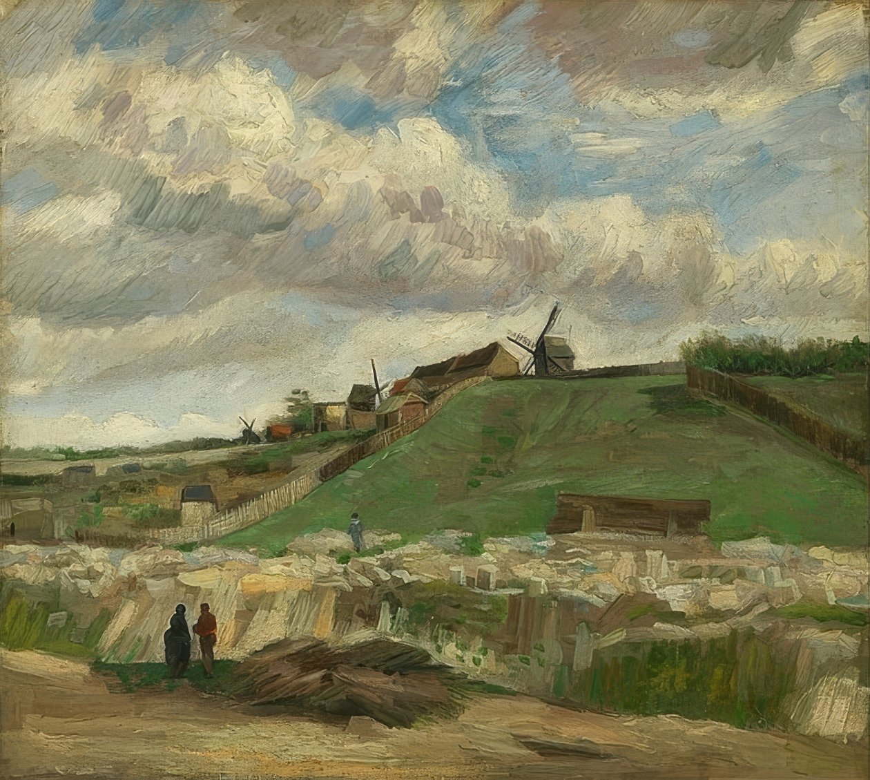 Kopec Montmartre s lomem. Paříž, červen až červenec 1886 od Vincent van Gogh