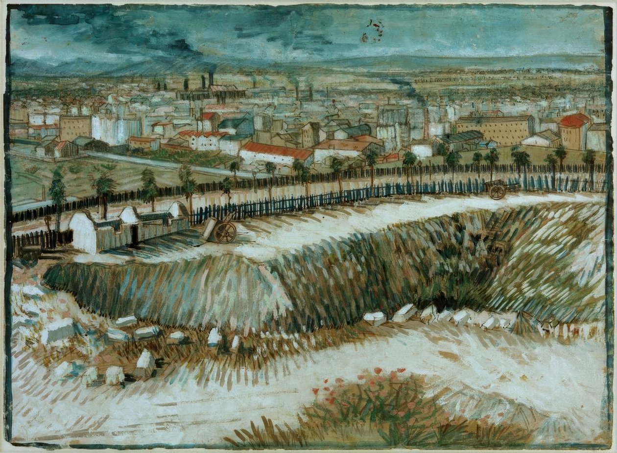 Průmyslová krajina - Na okraji Paříže nedaleko Montmartru od Vincent van Gogh