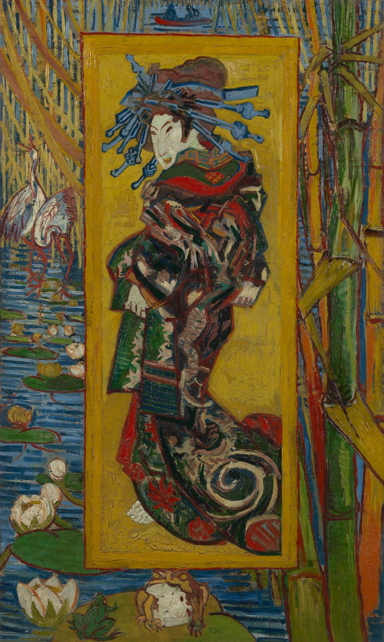 Japonaiserie: Kurtizána nebo Oiran (po Kesai Eisen), Paříž od Vincent van Gogh