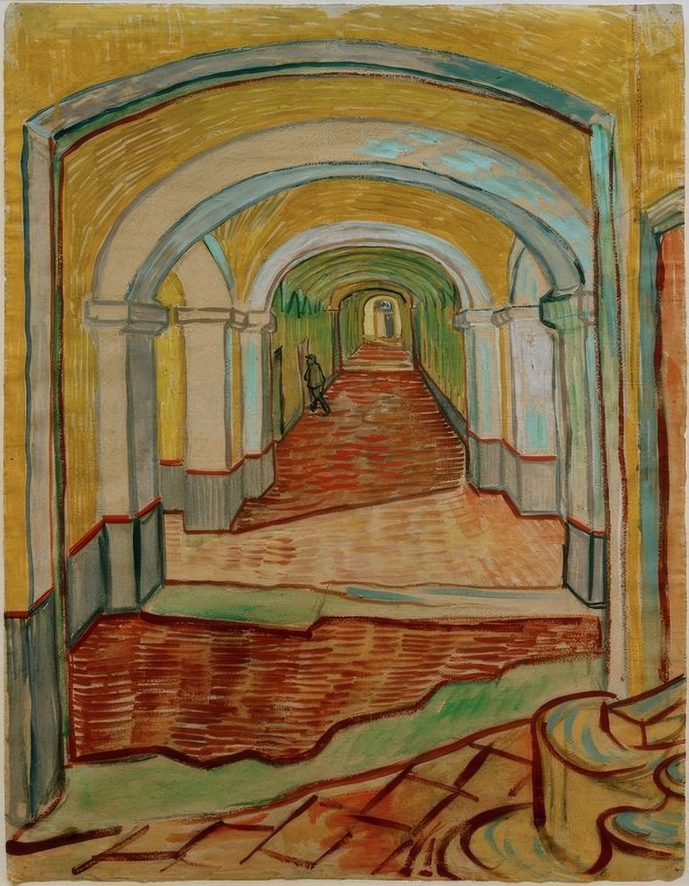 Chodba v sanatoriu od Vincent van Gogh