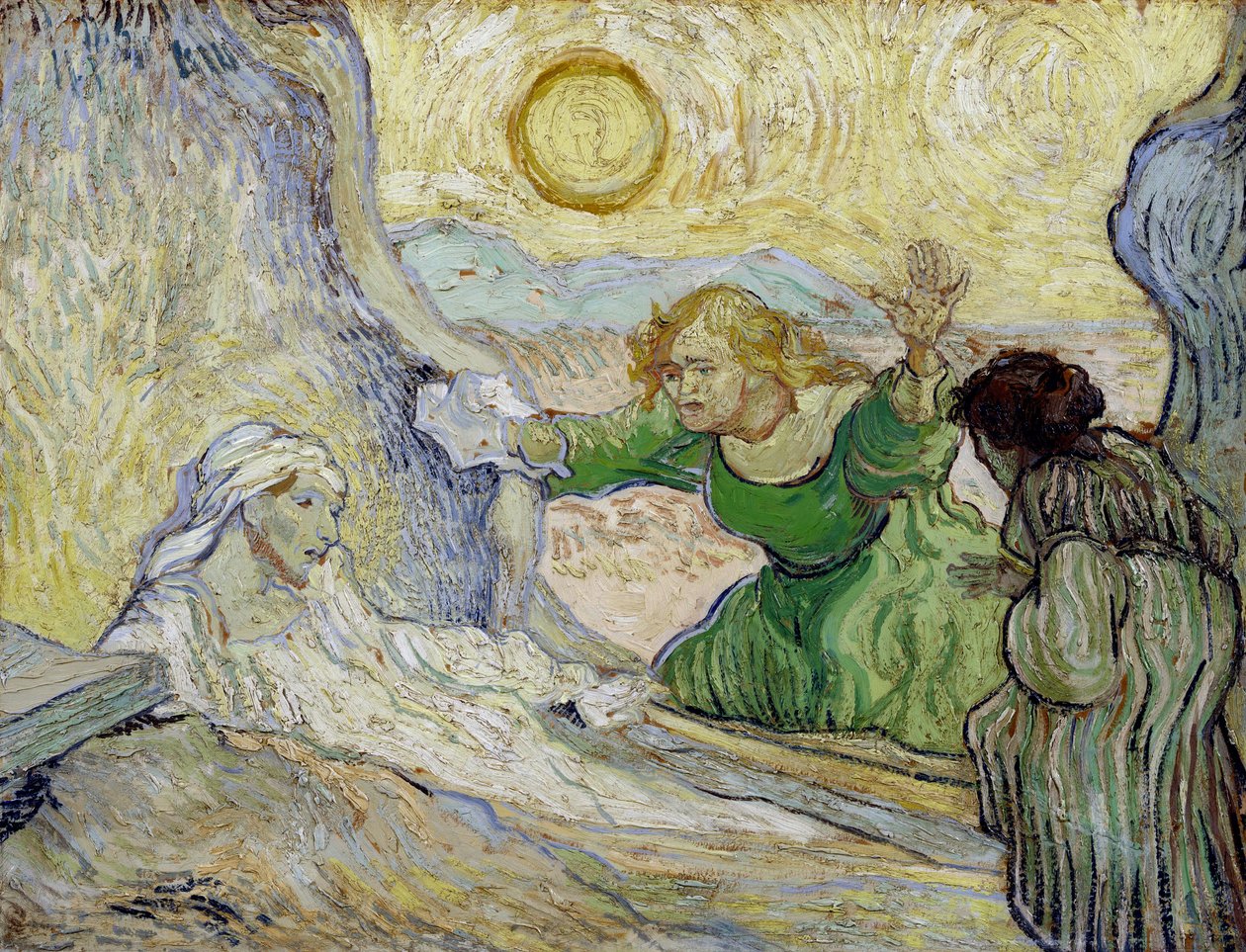 ""Vzkříšení Lazara"" (Vzkříšení Lazara (po Rembrandtovi)) Obraz Vincenta van Gogha (1853-1890) podle Rembrandta od Vincent van Gogh