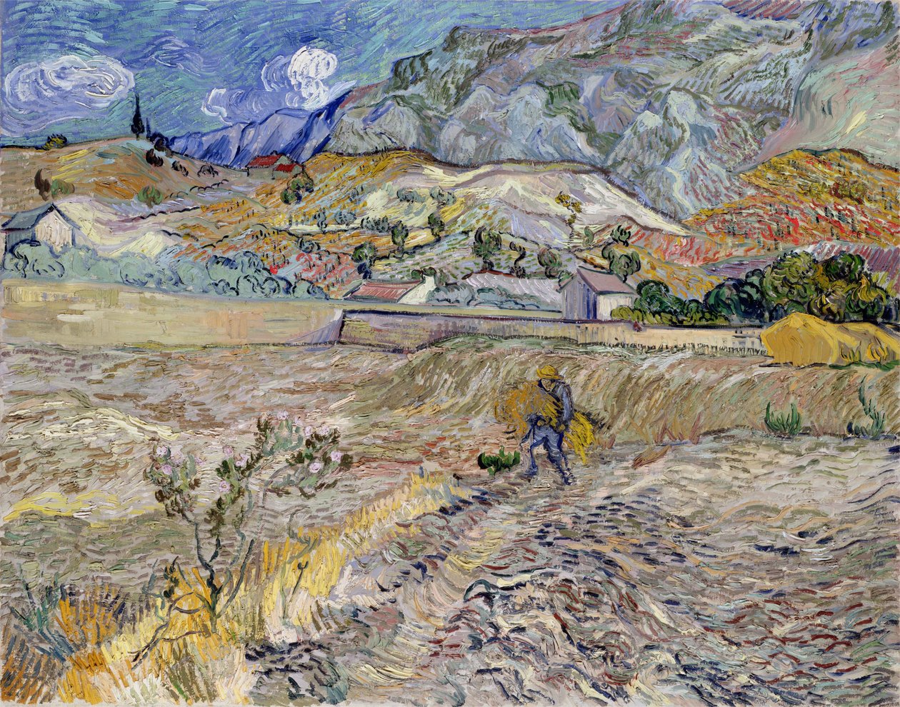 Krajina v Saint-Remy (Oorané pole) (olej na plátně) od Vincent van Gogh