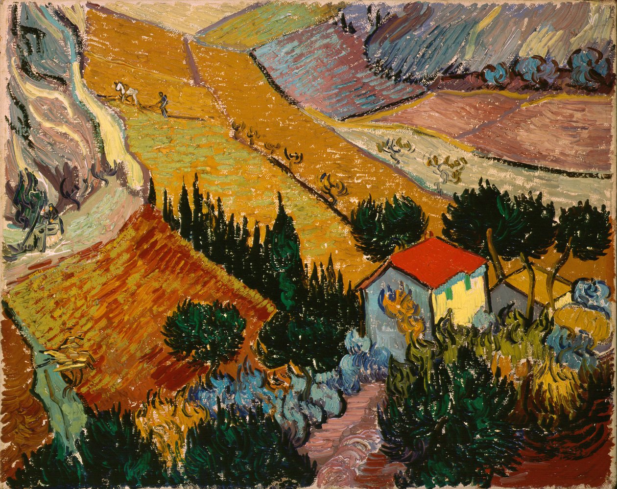 Krajina s domem a oráčem od Vincent van Gogh