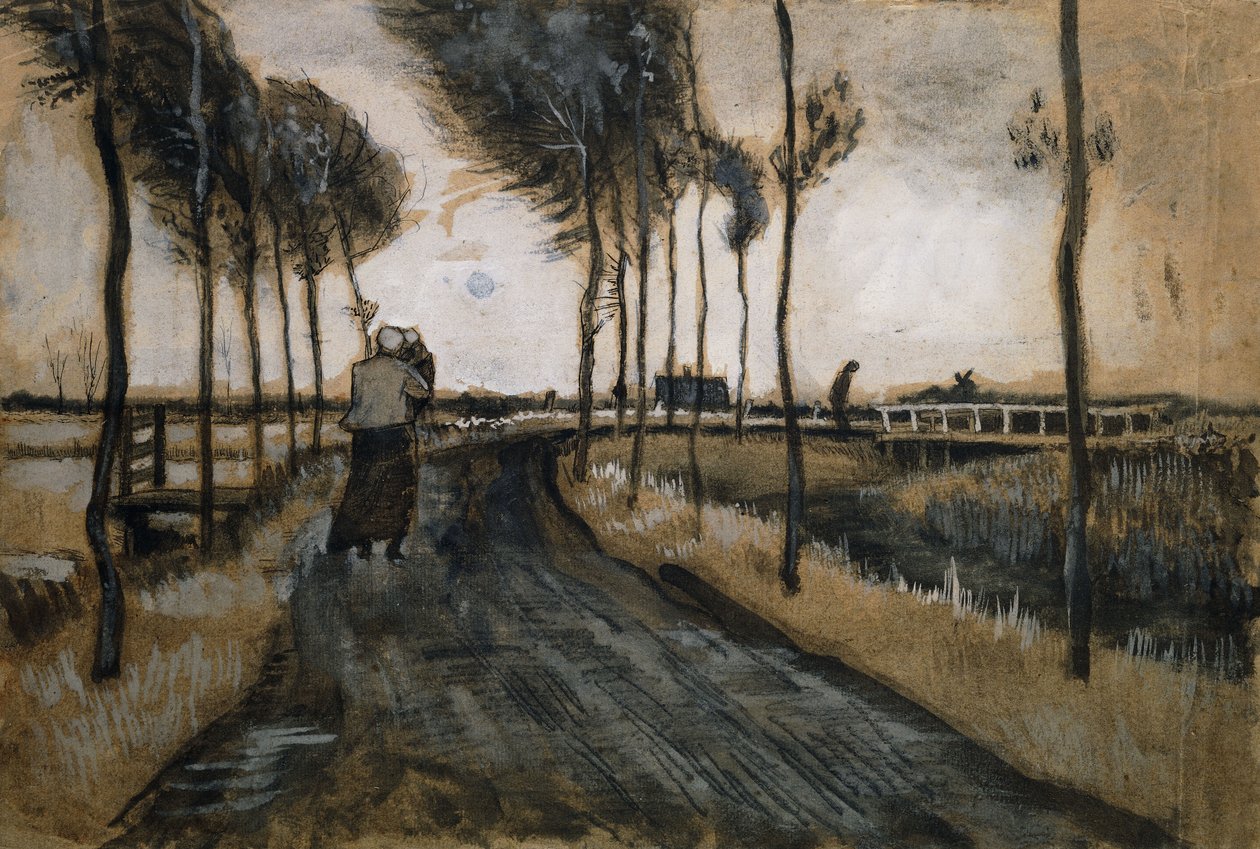 Krajina se ženou a dítětem; Krajina se ženou a dítětem, 1883 od Vincent van Gogh