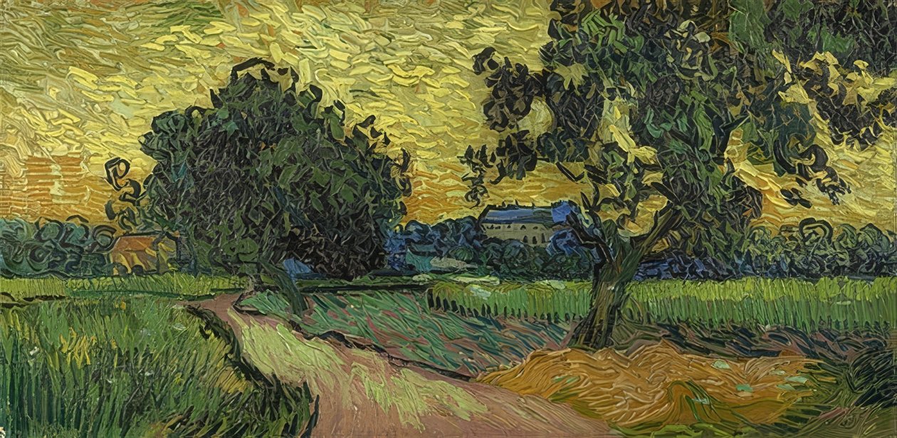 Krajina za soumraku. 1890 od Vincent van Gogh
