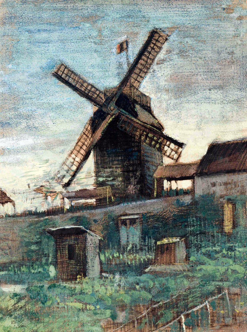 Le Moulin de Blute fin (jeden ze dvou mlýnů Moulin de la Galette) od Gogha, Vincenta, van (1853-1890) od Vincent van Gogh