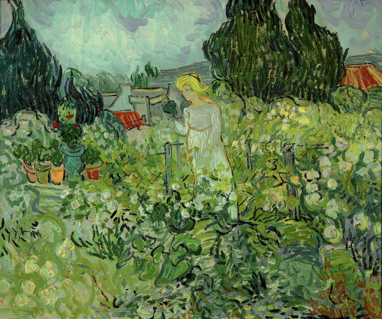 Mlle. Gachet ve své zahradě v Auvers-sur-Oise... (olej na plátně) od Vincent van Gogh