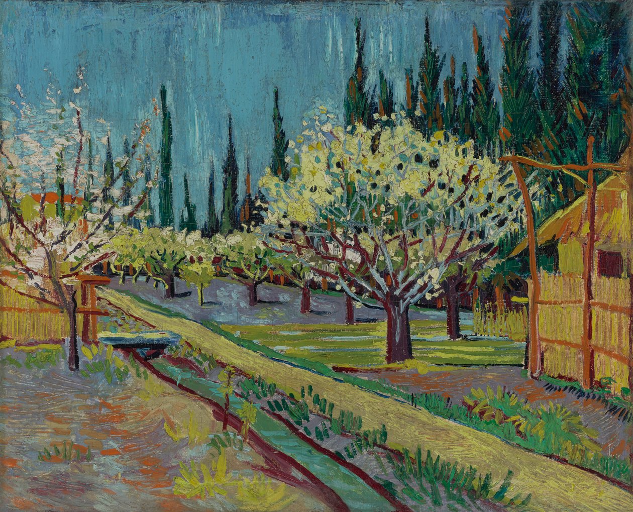 Orchard ohraničený cypřiši od Vincent van Gogh