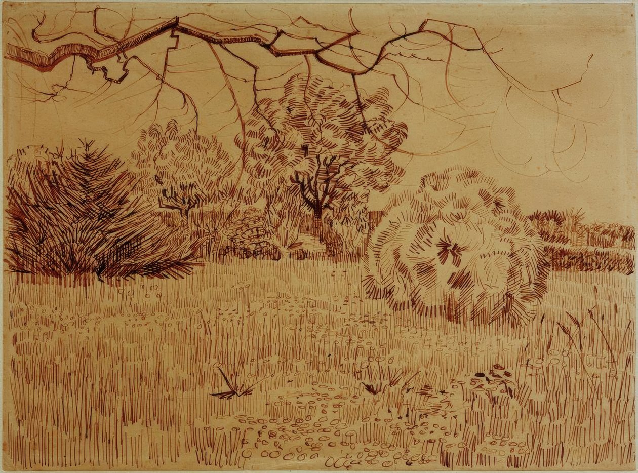 Park s keřem od Vincent van Gogh