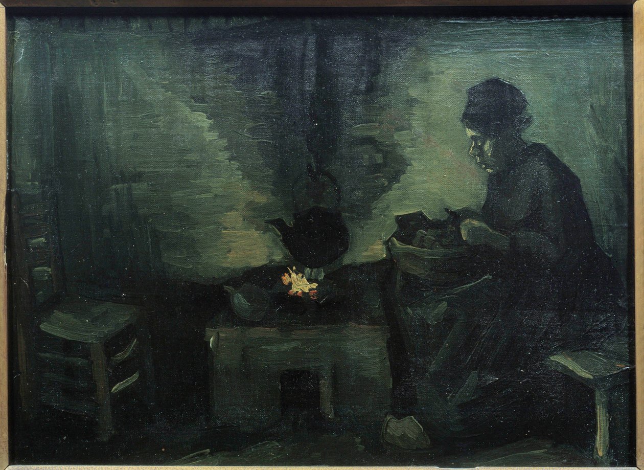 Rolník Peiture Marouflee na dřevě od Vincenta van Gogha (1853-1890) 1885 Sun. 0,29x0,4 m Paříž, Musee d