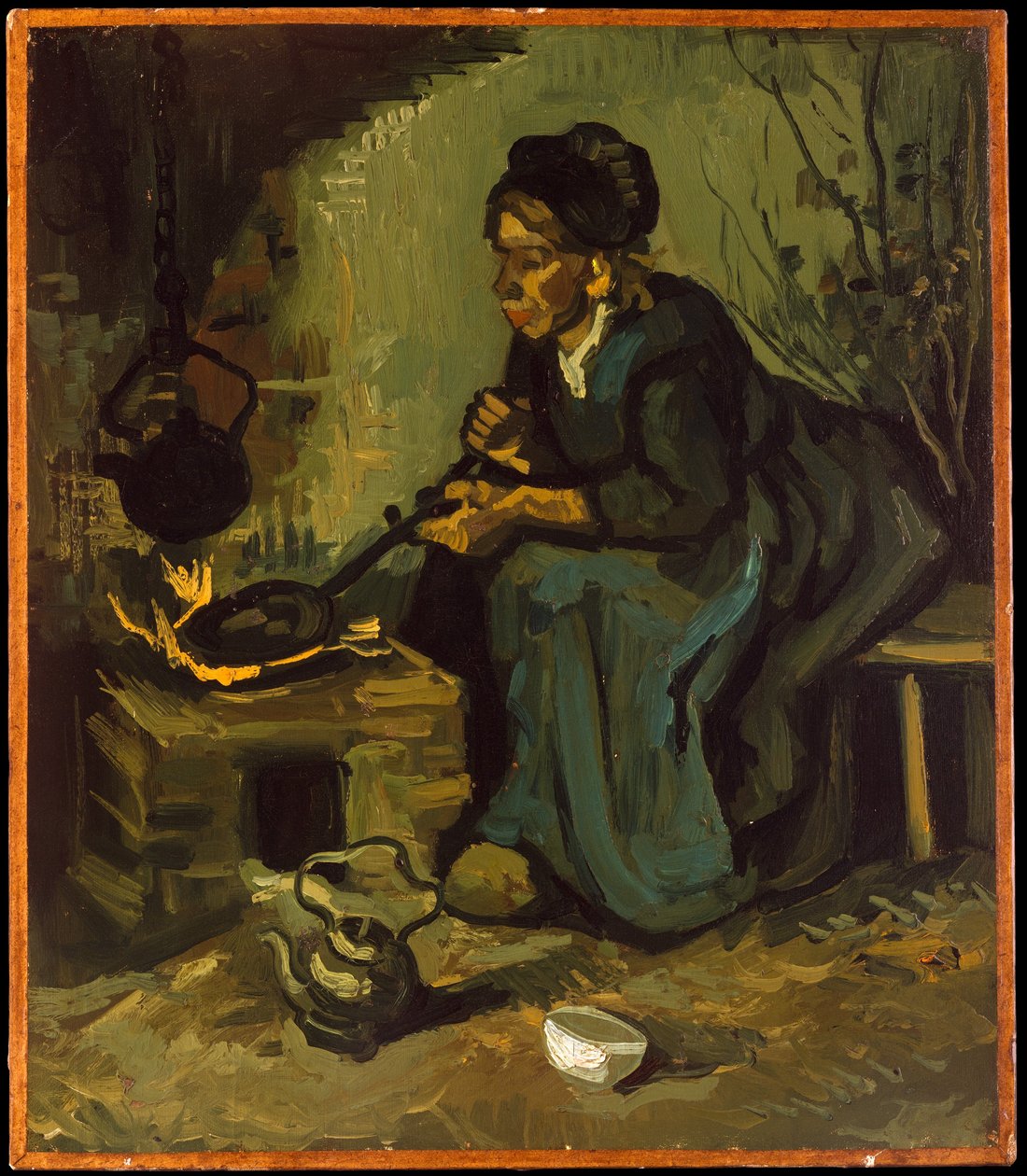 Venkovanka vařící u krbu od Vincent van Gogh