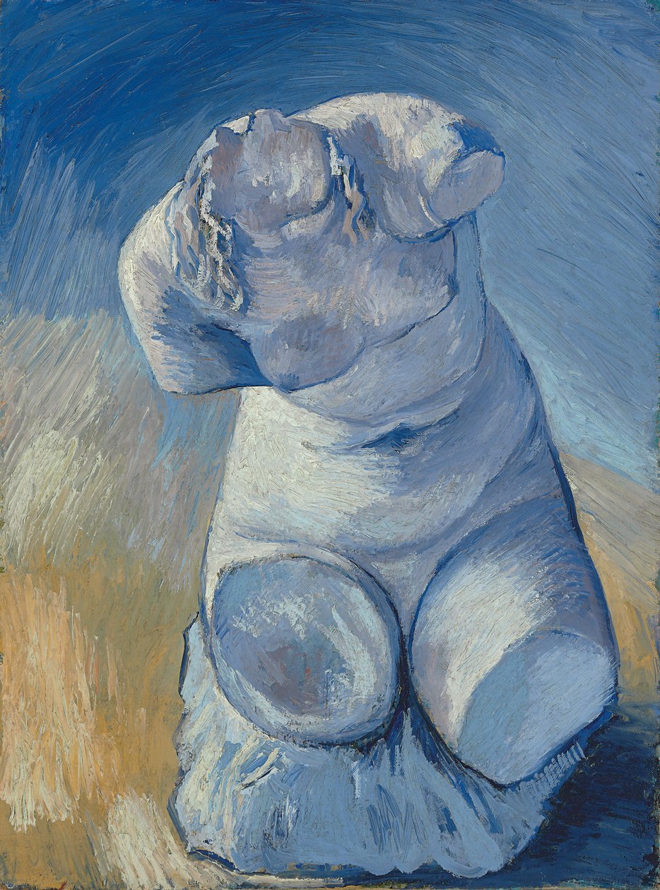 Sádrová soška: ženské torzo, pohled zepředu; Sádrová soška: Torzo ženy, čelní pohled, 1887 od Vincent van Gogh