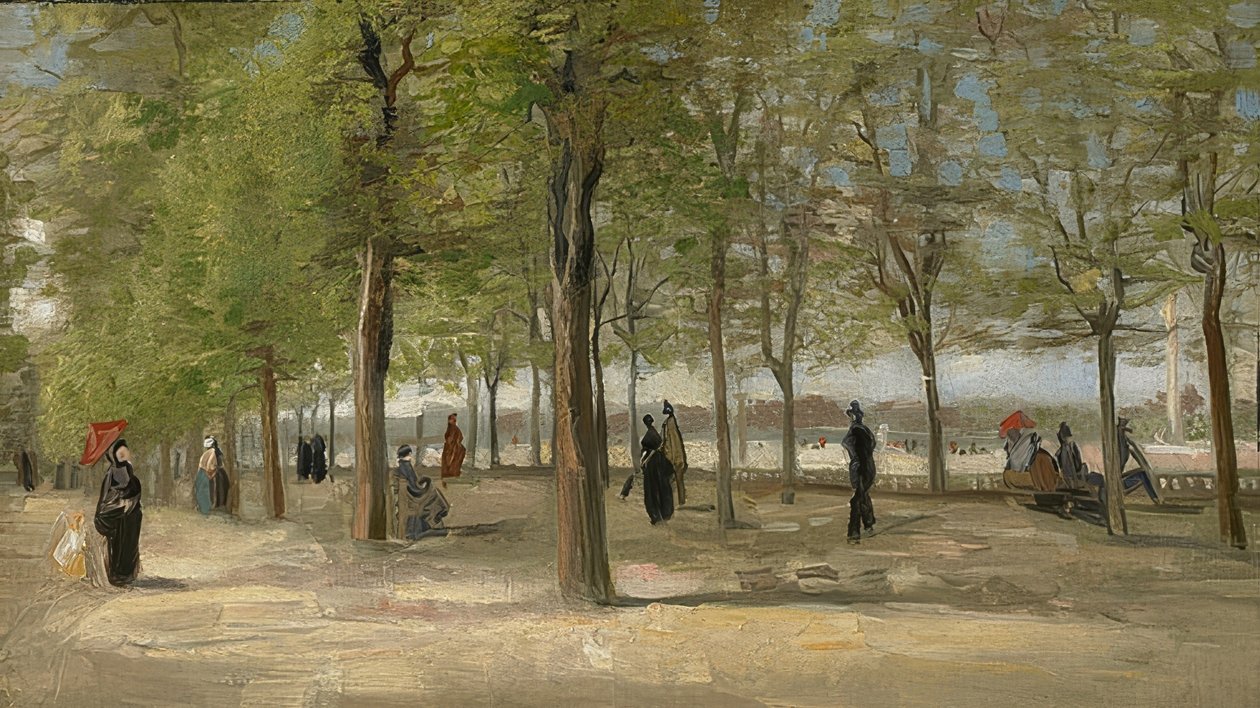 Promenáda v Jardin du Luxembourg. 1886 od Vincent van Gogh