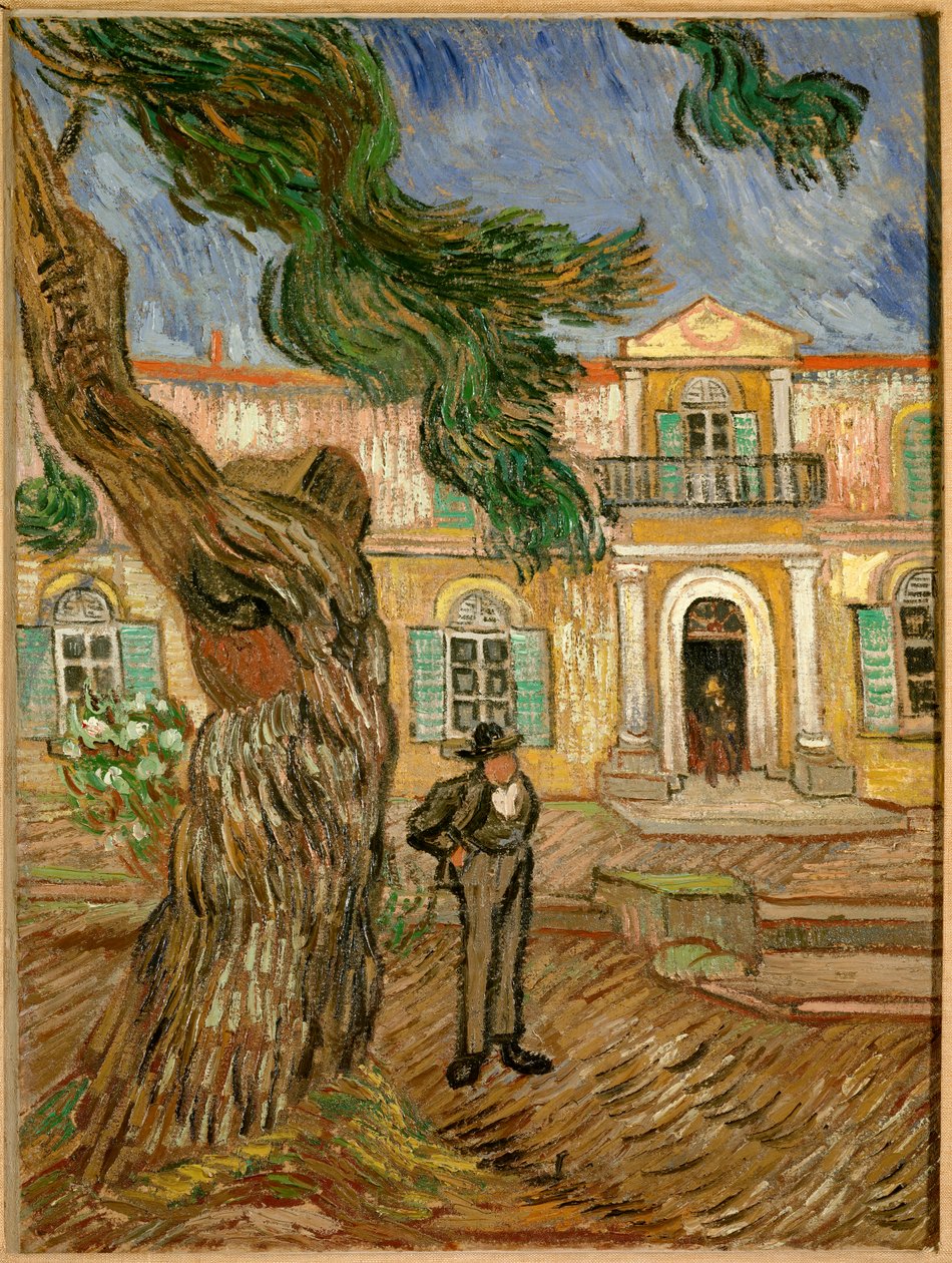 Nemocnice Saint Paul v Saint Remy de Provence (Saint-Remy-de-Provence). Obraz Vincenta van Gogha (1853-1890) 1889 Sun. 0,63x0,48m. Paříž, musee d