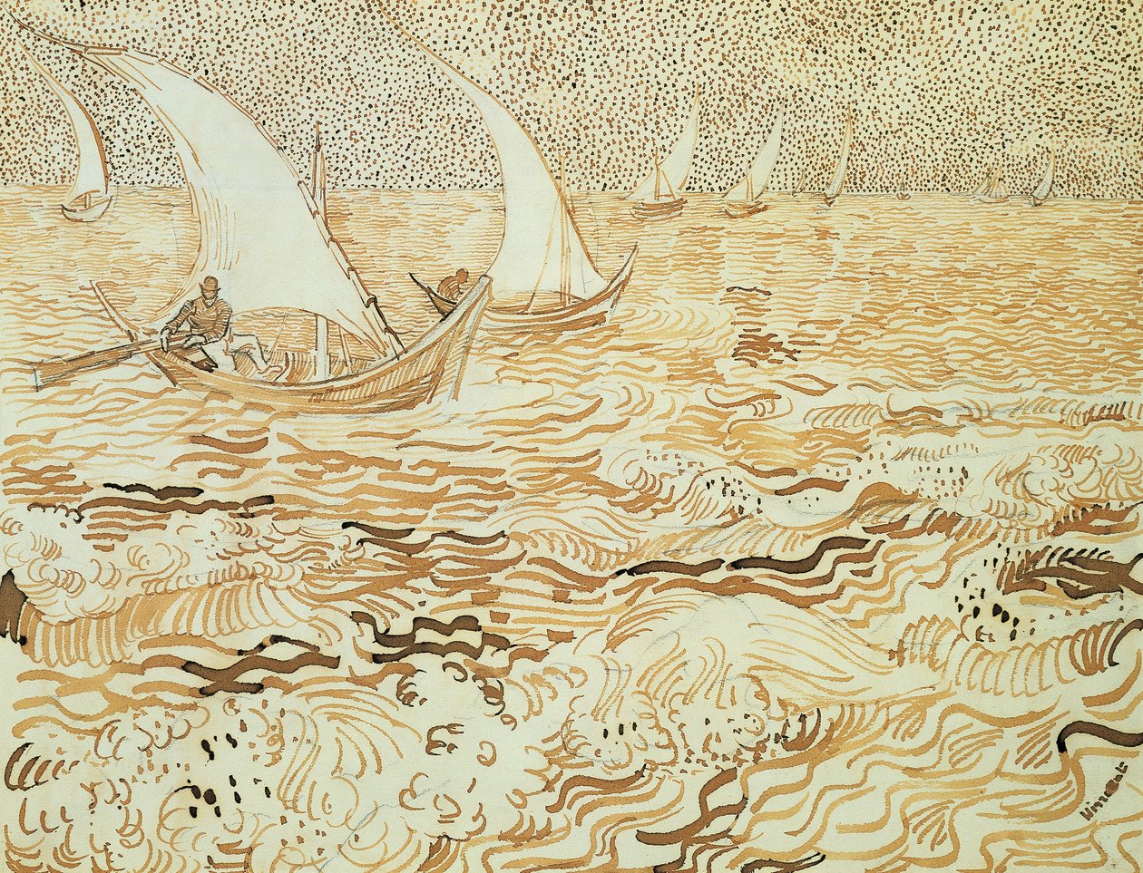 Přímořská krajina v Saintes-Maries-de-la-Mer od Vincent van Gogh