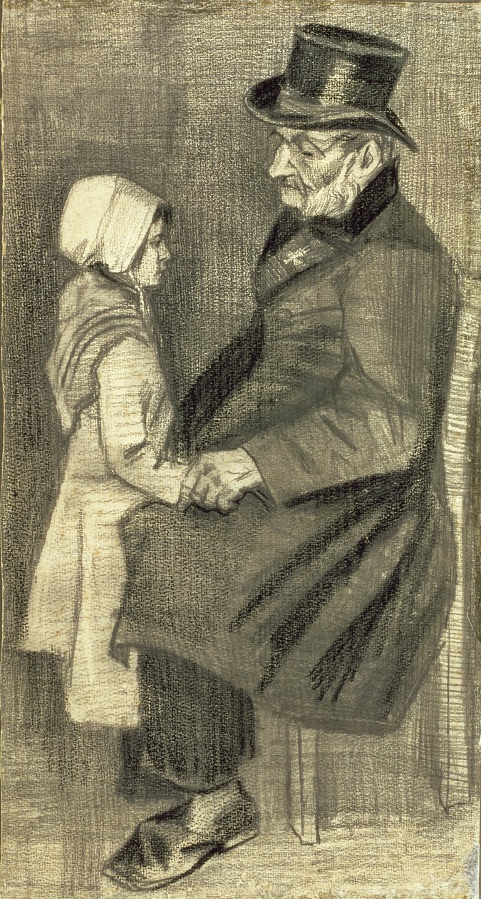 Sedící muž se svou dcerou, 1882 od Vincent van Gogh