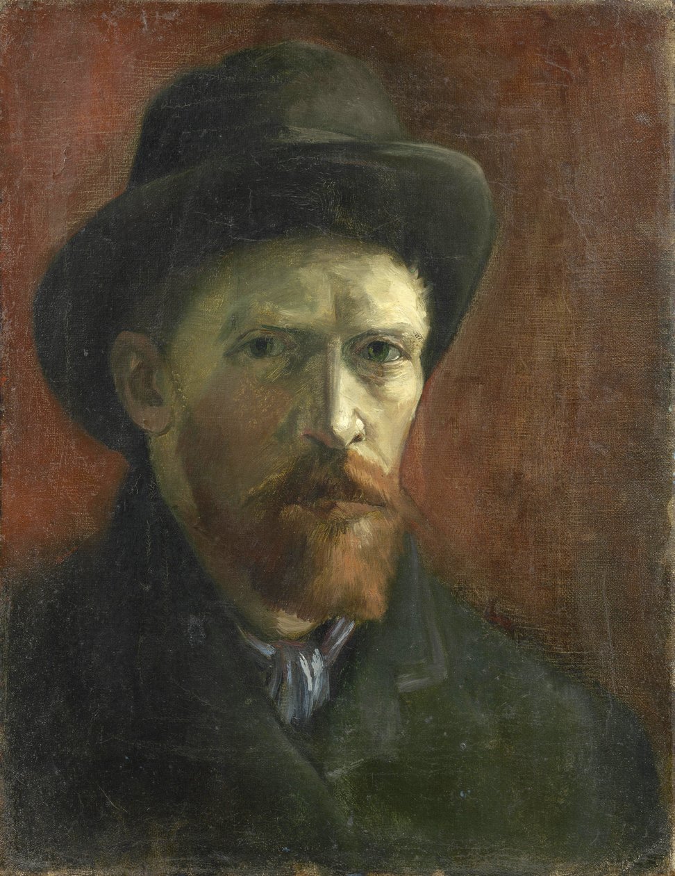 Autoportrét s plstěným kloboukem par Gogh, Vincent, van (1853-1890). Olej na plátně, rozměr: 41,5x32,5 od Vincent van Gogh